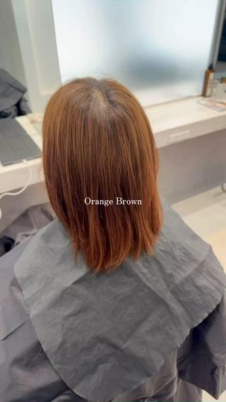ミディアム カラー 岡田 詠のヘアスタイル