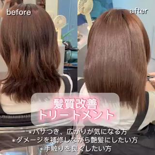 ミディアム 堀 春菜のヘアスタイル