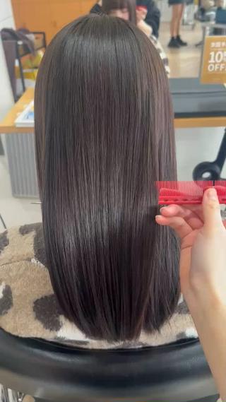 乾かしてもアイロンいらないくらいのツヤツヤストレート