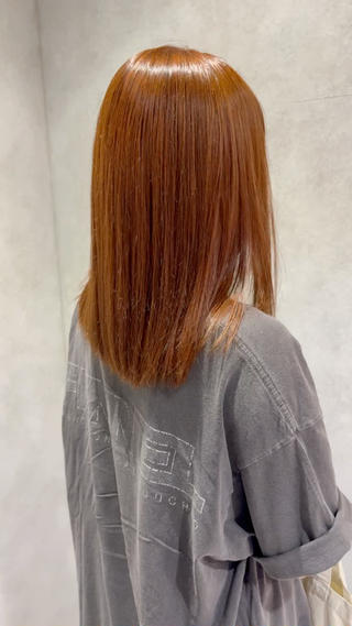 orange color
ベースが明るい方でしたのでブリーチなしでここまでしっかり色味が入りました
夏におすすめcolorです