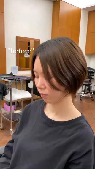 ショート カラー 似合わせレイヤー/ ケアパーマ/高倉のヘアスタイル