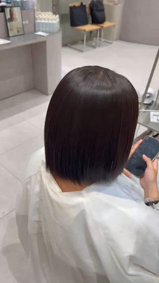 ぱつっとボブサラツヤ縮毛矯正️