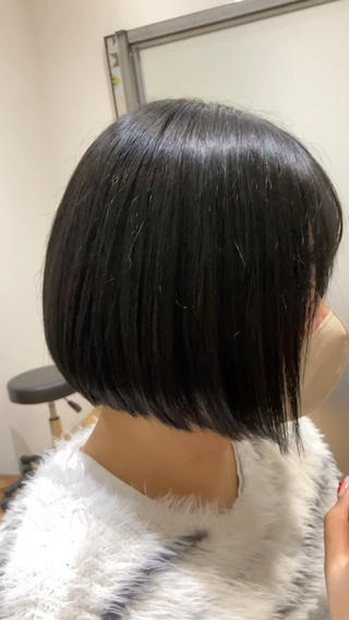 耳にかけやすいBobになってます 