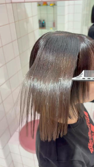 ボブ×縮毛矯正