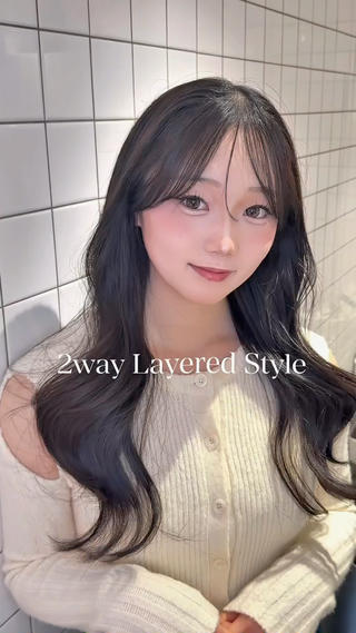 ロング カラー ヘアアレンジ 韓国風レイヤー特化 美容師/リョウヤのヘアスタイル