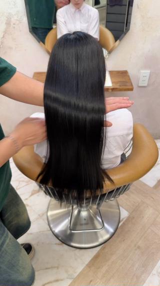 ロング カラー ブリーチなし 透明感カラー/艶髪のヘアスタイル