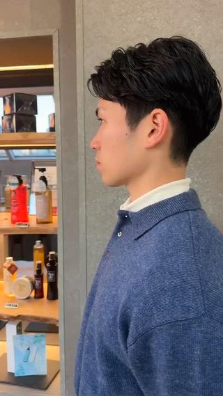 ショート パーマ メンズ メンズ💈毛流れパー マ✨メンズカット吉田のヘアスタイル