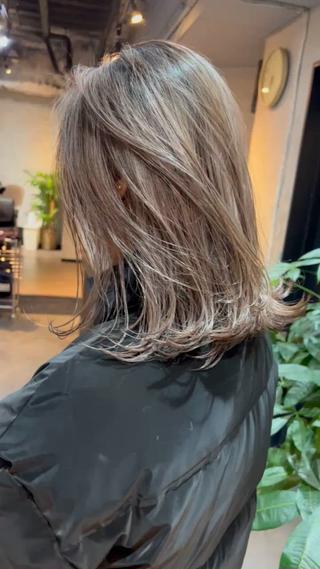 ミディアム カラー 【透明感.艶髪】 中原史雄のヘアスタイル