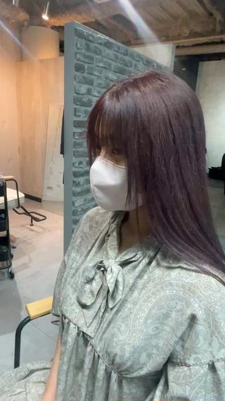落ち着きのあるピンクパープル!ロングには大人女子感が強くなる大人気の色合いとなっております!