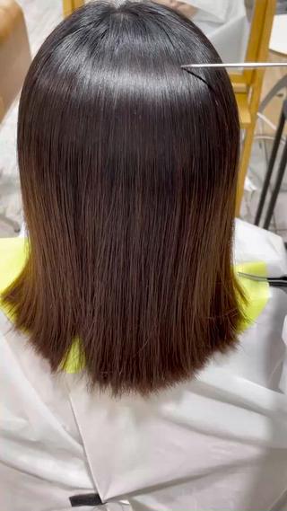 ドライのみでこのツヤとストレートに