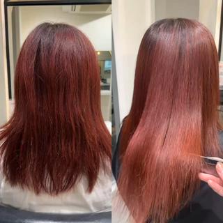 ロング レイヤーカット 透明感カラー/虎白のヘアスタイル