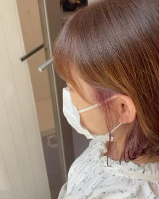 ミディアム カラー パーマ ヘアアレンジ メンズ キッズ ネイル マツエク・マツパ 🦋縮毛/韓国レイヤ ー/透明感カラー🦋のヘアスタイル