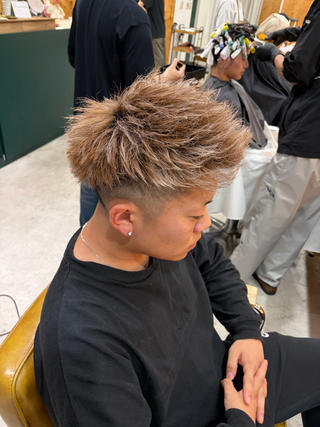 ショート カラー ヘアアレンジ メンズ 《外国人風ヘア特化》 早川 愛斗のヘアスタイル