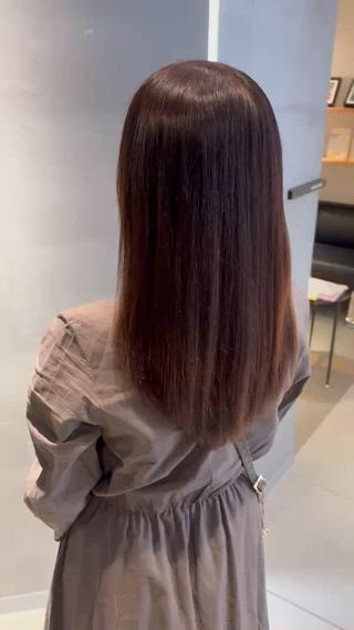 cut / レイヤーカット 
straight perm / 髪にドラマを。髪質改善ストレート  