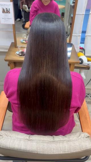 ロング パーマ 髪質改善個室サロン' 白髪ぼかし・縮毛矯正のヘアスタイル
