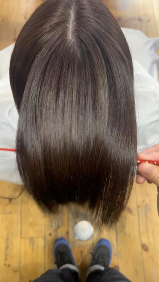 ミディアム 佐藤 翔空【艶 カラー/縮毛矯正】のヘアスタイル