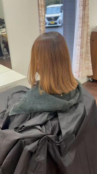 ブリーチ履歴なしのお客様
お客様の雰囲気に合うよう柔らかめなred brownに