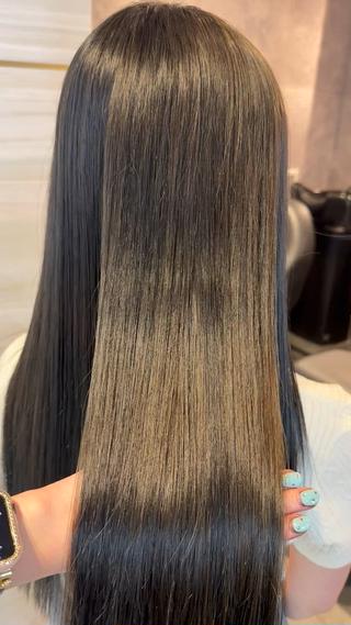 ロング あみ/暗髪オリ ーブ特化🍃髪質改善のヘアスタイル