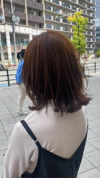 ミディアム カラー 髪質改善 大内翔太のヘアスタイル