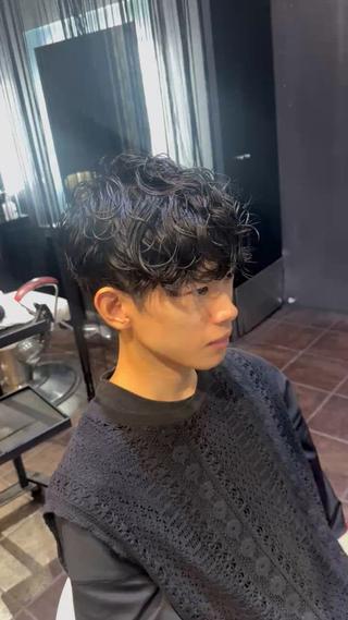 刈り上げマッシュスパイラルパーマ