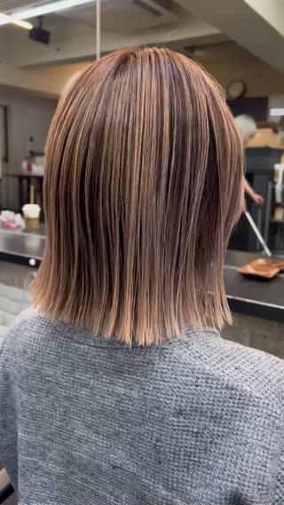 ショート カラー 退色まで透明感ある ダブルカラー/リクのヘアスタイル