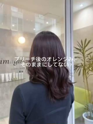セミロング カラー 韓国ヘアケアブリーチ 莉奈のヘアスタイル