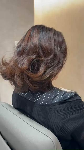 ミディアム 盛れる顔まわりカット 髪質改善/渋谷/れんのヘアスタイル