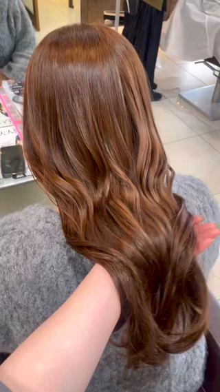 セミロング カラー 🤎韓国ヘア ベージュ まゆか🤎のヘアスタイル