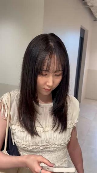 セミロング カラー パーマ ヘアアレンジ 押切 響　のヘアスタイル