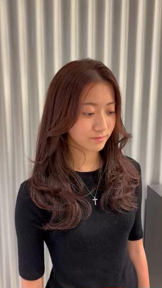 セミロング カラー パーマ ヘアアレンジ 押切 響　のヘアスタイル