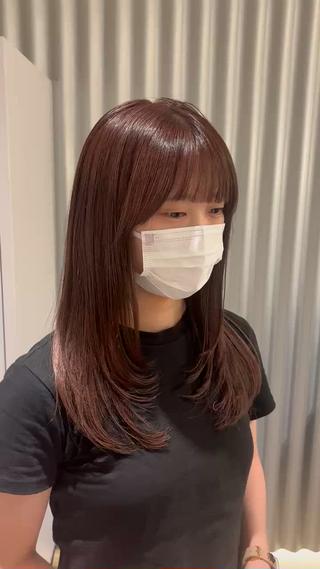 ミディアム カラー パーマ ヘアアレンジ 押切 響　のヘアスタイル