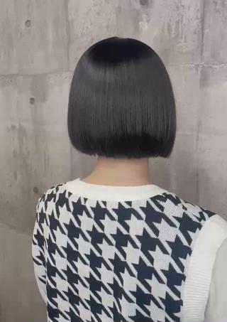 縮毛矯正+カットでツヤツヤボブ