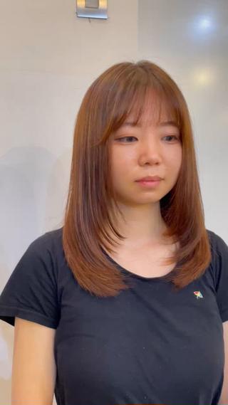 顔周りにたっぷりレイヤーが入っててワンカールでも可愛くなります*゜