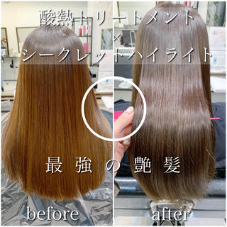 これ以上ない最強艶髪フルコース
長時間ですが、絶対後悔させません
〜 シークレットハイライト酸熱トリートメント 〜
【シークレットハイライトによる効果】
光の当たり方が変わり、ツヤ感が大幅up
自然な立体感up
カラーの透明感up(赤みが綺麗に消える)
伸びてきても根元が気になりにくい
色落ちしても汚く見えない
お仕事等でカラーに制限がある方でも挑戦しやすい
ブリーチによるダメージが少ない
白髪ぼかしとしても◎
髪質改善 酸熱トリートメントとも相性抜群!
【髪質改善 酸熱トリートメントによる効果】
どんな髪質も絶対艶髪になる
新しい技術 脱水縮合でのケア
全てのダメージのケアに向いている
癖、うねりも抑えられる
泡、ジェル、クリーム全てのタイプの取り扱いが
あり、知識があるからこそ使い分けが可能になり
どんな髪質にも合わせられる
銀座No.1の酸熱トリートメントプロが担当
ダブルトリートメントにより更に効果up
※その他詳細は髪質改善クーポンをチェック!!
【イルミナカラー】
ダメージレスに染められ、柔らかい質感になる
GoofyTokyoでは全色取り扱いしている為、
細かいニュアンスまで表現可能
シークレットハイライトとも相性が良く、
艶感、透明感がup
酸熱トリートメントと同日施術でも全くムラなく染まる
絶対に艶髪にしたい方、ぜひ私にお任せ下さい