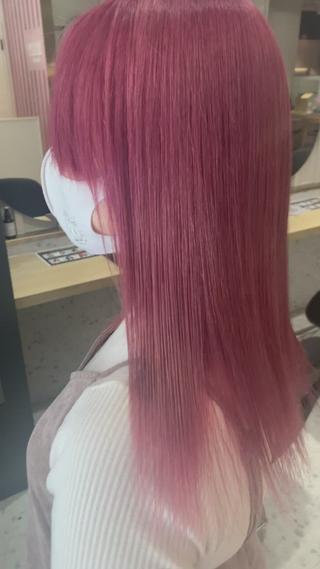 ミディアム カラー ヘアアレンジ 髪質改善×ハイトーン 中田啄也のヘアスタイル