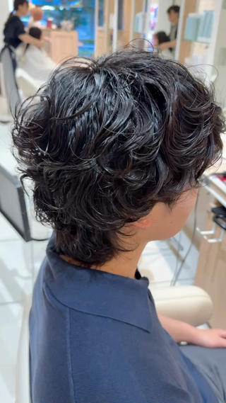 ショート パーマ 髪質改善カラー💎 オオネヨシナリのヘアスタイル