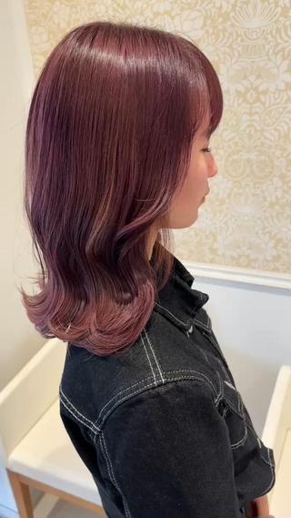 セミロング カラー 髪質改善カラー💎 オオネヨシナリのヘアスタイル