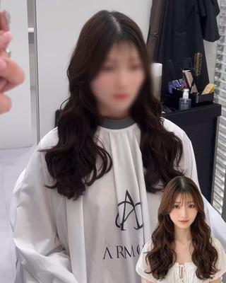 パーマ モモ コテ巻き風パーマのヘアスタイル