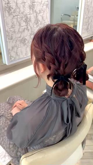 セミロング ヘアアレンジ konomi⛓🩶 カラー/ヘアアレンジのヘアスタイル