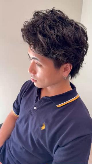 パーマ メンズ 千野 宏太のヘアスタイル