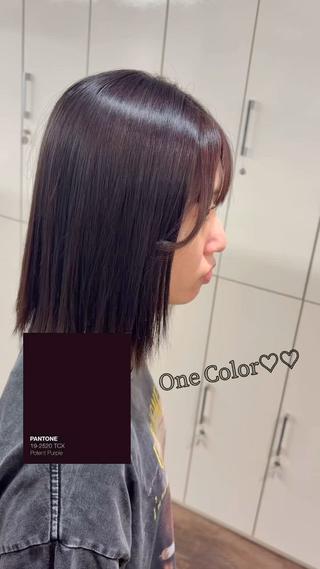 ミディアム カラー 塩貝 幸音のヘアスタイル