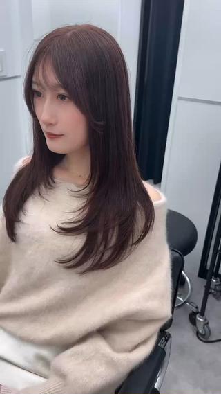 ロング カラー パーマ デジタルパーマ🫧 韓国風ヘア🫧サクラのヘアスタイル