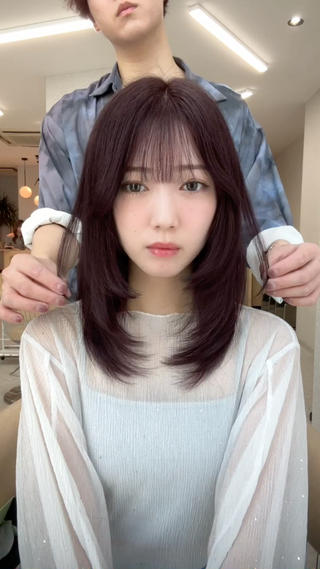 ミディアム カラー 香月 元希のヘアスタイル