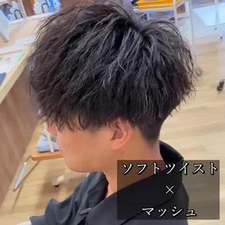ショート メンズパーマ波巻き 🌳大森悠登🌳のヘアスタイル