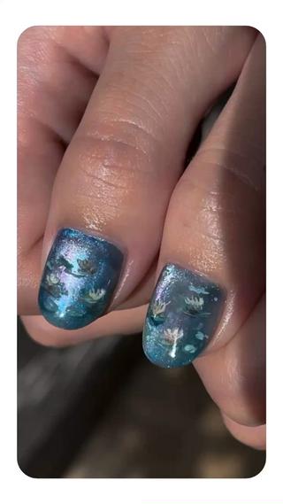 #絵画ネイル
#モネ
#睡蓮
#多治見ネイル
#マグネットネイル