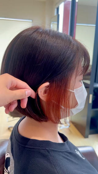 ☆ショートボブ×オレンジイヤリングカラー☆