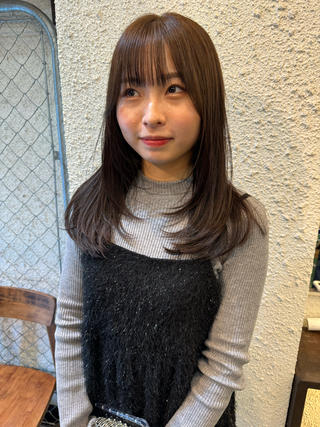 レイヤーカット×マロンブラウン