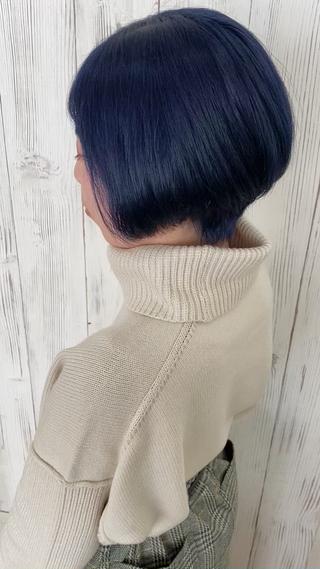 ショート カラー ヘアアレンジ マツエク・マツパ 夜23時まで予約🉑 reverieあきらのヘアスタイル