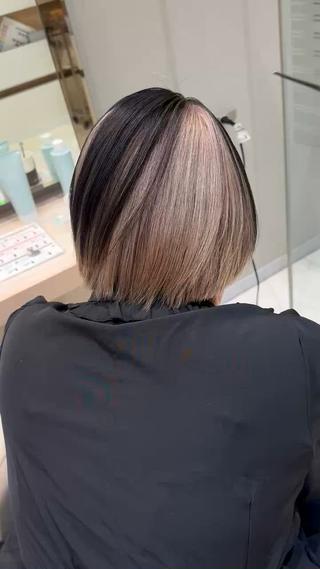 ショート カラー ブリーチ🎨デザイン カラー/れいじ🩶のヘアスタイル