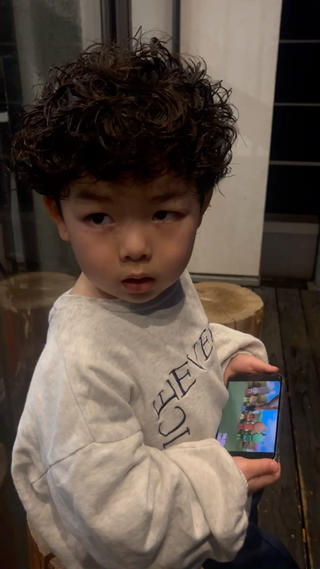 パーマ メンズ キッズ Litbyfifth 前里花鈴のヘアスタイル
